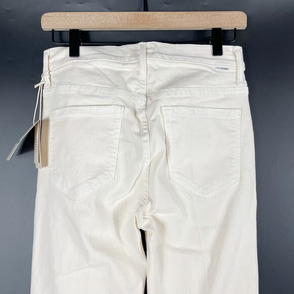 MOTHER Flare & Wide Leg Jeans in Cream - Picture 10 of 13